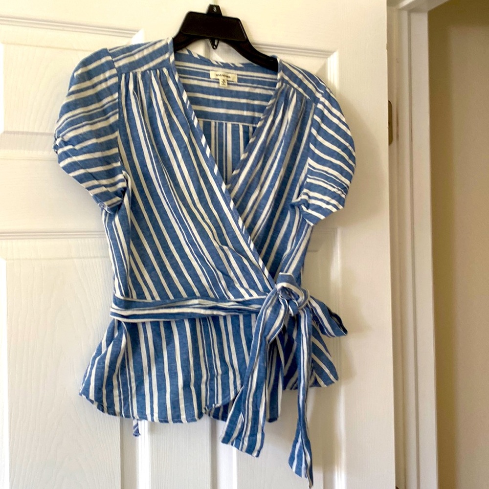 Wrap around summer blouse.